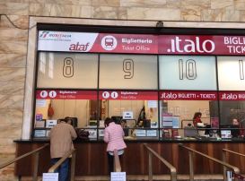 Inside train station.